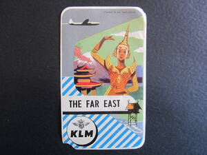 KLMオランダ航空■就航地ラベル■極東■アジア■ダグラスDC-6B■ラゲッジラベル■1950's前半