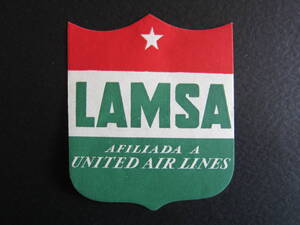 LAMSA■Lineas Aereas Mexicanas SA■ユナイテッド航空■ラゲッジラベル■1950's前半