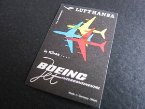 ルフトハンザ■BOEING Jet INTERCONTINENTAL■ボーイング■B707■ラゲッジラベル■1950's後半