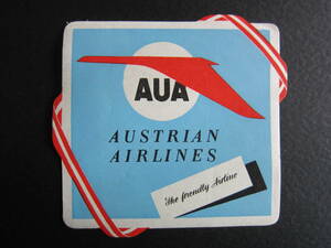 オーストリア航空■AUA■AUSTRIAN AIRLINE■ラゲッジラベル■1950's後半