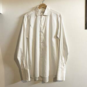  Calvin Klein cotton design shirt / white 