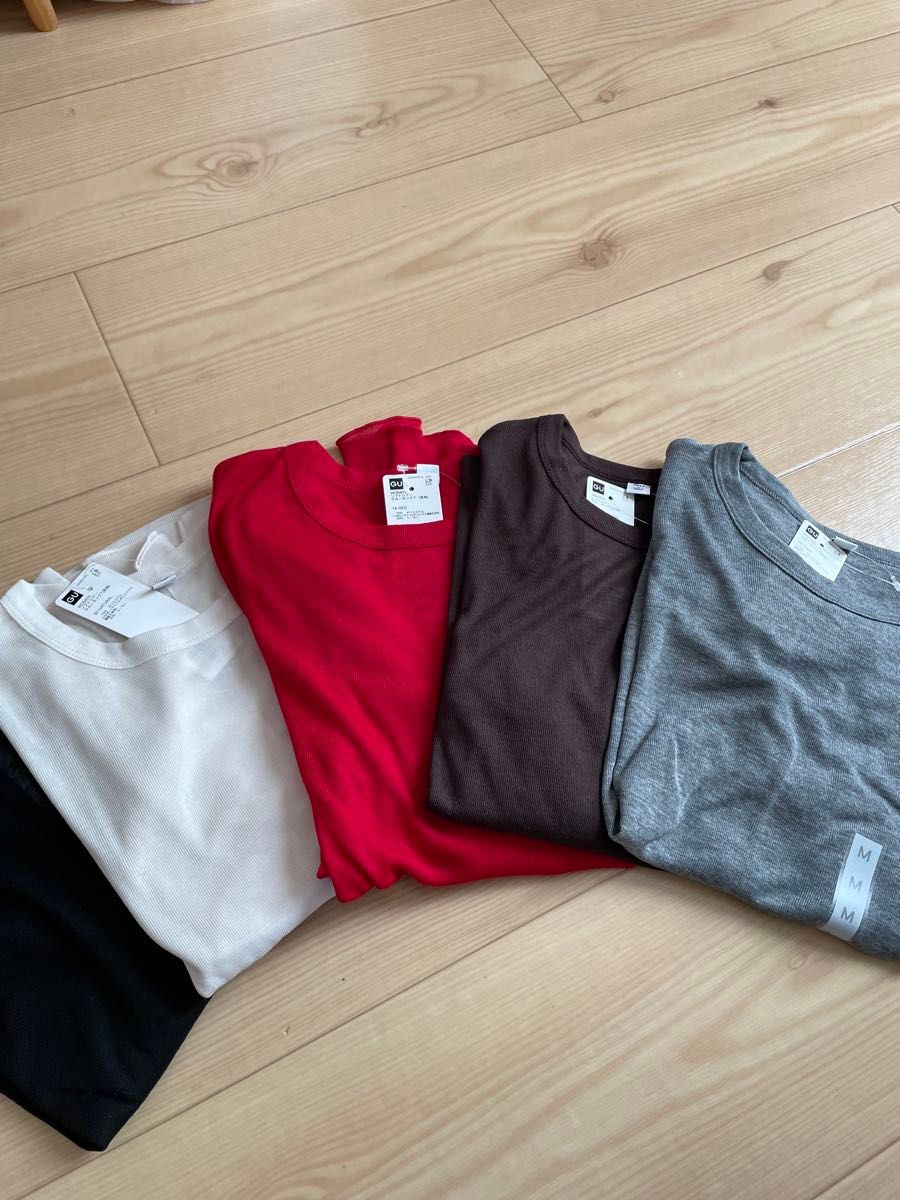 GU ソフトシアー　クルーネック長袖Tシャツ2枚セット Mサイズ