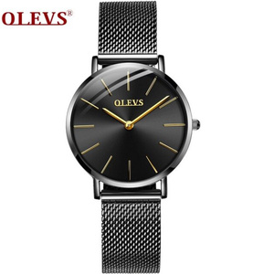 Olevs腕時計女性ローズゴールドbareceletトップブランドの高級日本運動クォーツ超薄型レディース腕時計カレンダー