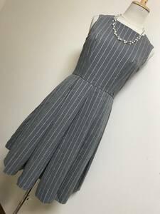  beautiful goods * Laguna Moon no sleeve stripe One-piece * gray M*7598