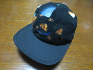 CHANNEL CAP CO. MADE IN JAPAN　チャンネルキャップ　フリース地　ししゅうロゴ入り柄物キャンプキャップ　黒系　日本製