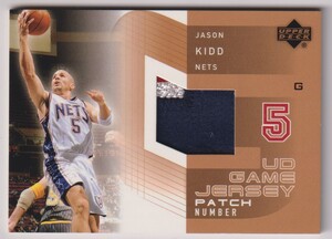 NBA JASON KIDD 2002-03 UD GAME-USED JERSEY PATCH NAMBER BASKETBALL NETS UPPER DECK ジェイソン・キッド パッチ (ジャージ) カード