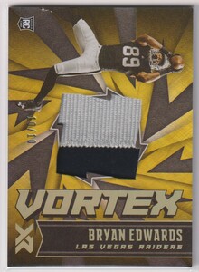 NFL BRYAN EDWARDS 2020 PANINI Xr FOOTBALL Vortex Materials GOLD PATCH RAIDERS /10 枚限定 ブライアン・エドワーズ パッチカード