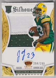 NFL JOHNATHAN FRANKLIN AUTO 2013 PANINI CROWN ROYALE Rookie Autograph FOOTBALL /299 枚限定 ジョナサン・フランクリン 直筆 サイン