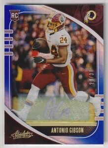 NFL ANTONIO GIBSON AUTO 2020 PANINI ABSOLUTE FOOTBALL Signature Rookie Card Blue /30 枚限定 アントニオ・ギブソン 直筆 サイン