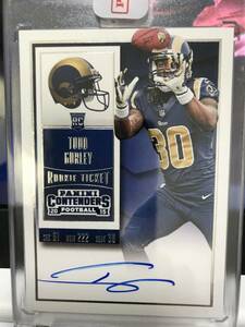 NFL TODD GURLEY AUTO 2015 PANINI CONTENDERS ROOKIE TICKET FOOTBALL ON CARD AUTOGRAPH トッド・ガーリー 直書き 直筆 サイン オ－ト