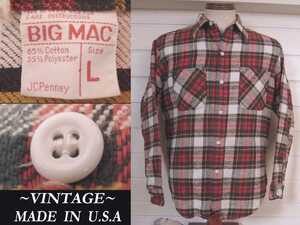 70s 80s ビンテージ BIG MAC ネルシャツ USA アメリカ製 VINTAGE ビッグマック