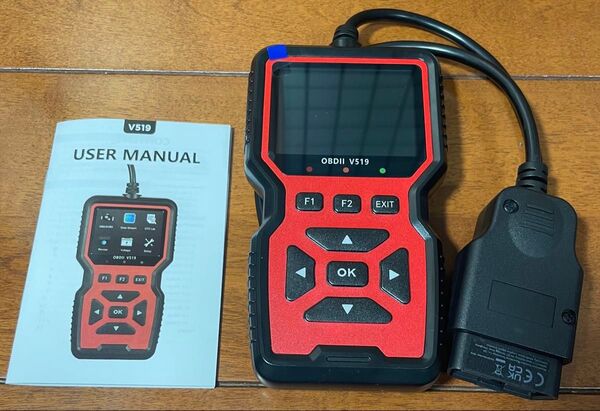 自動車故障診断機 OBDⅡ V519 日本語設定済み【新品・動作確認済】2024年10月からの必需品 カラー:レッド