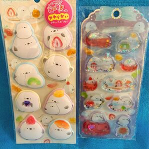 ラスト1点★カミオジャパン もーっともっちりシール だいふくエナガ 2点セット ウォーターinシール