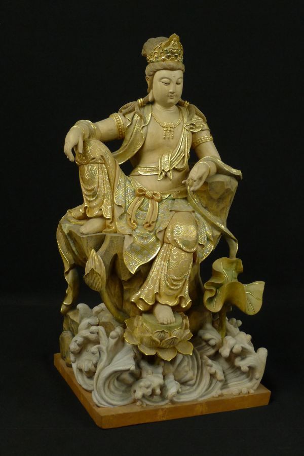 G516 送料無料 中国美術 仏教美術 隋唐時代 観音菩薩 仏像 陶芸 時代物 ...