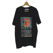 大きいサイズ Vネック Tシャツ 新品 プリントTシャツ デッドストック ＸLサイズ ティーシャツ 黒色 GILDAN 人魚 ユニーク #2270_画像1