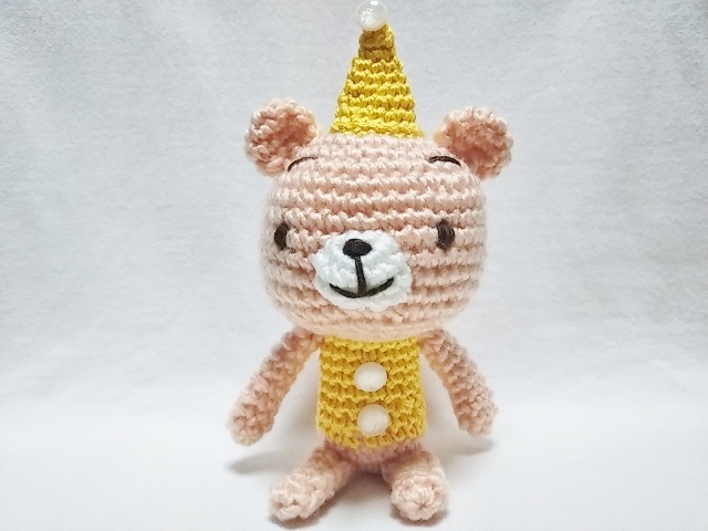 *183号房间*Amigurumi*黄色尖帽小熊(橙色)*手工制作*手工制作*派对*, 玩具, 游戏, 毛绒玩具, 阿米古鲁米