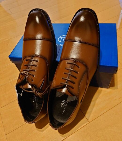 TOKYO BROS. 東京ブラザー ビジネスシューズ ストレートチップ ブラウン 26.5cm 3E