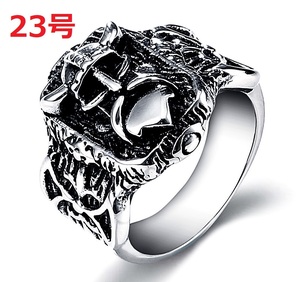  European jewelry sea .vai King motif silver ring 23 number 