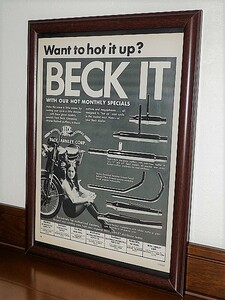 1969年 USA '60s 洋書雑誌広告 額装品 Beck Muffler ベック マフラー ( A4サイズ ）