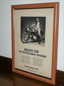 1975年 USA 洋書雑誌広告 額装品 Ducati 750 GT ドカティ ドゥカティ 750GT ( A4サイズ ）