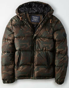 * AE アメリカンイーグル ダウンジャケット AEO Camo Puffer Jacket M / Camo Green *