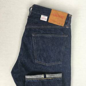 DUBBLE WORKS double Works Lot332 made in Japan slim Fit Denim jeans W32 L32 leather patch cell bichi.. rivet button fly 