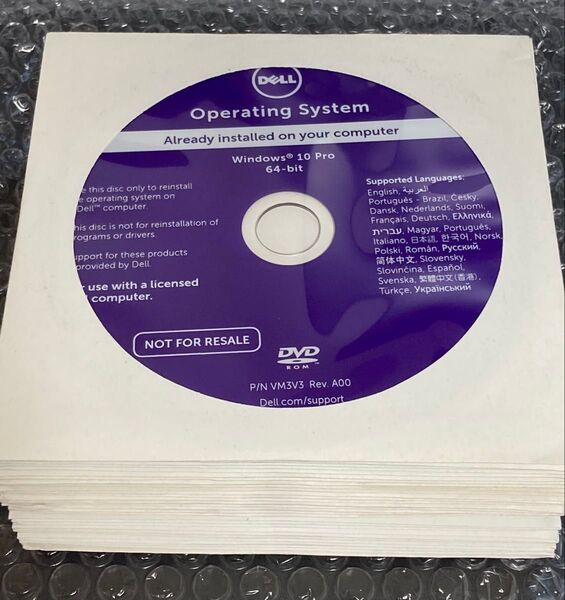 Dell Windows10 Pro 64bit リカバリディスク30枚組