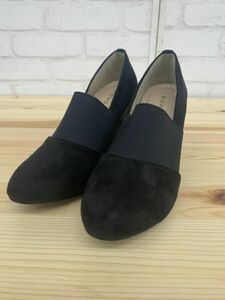  fake suede rubber pumps M black [MA-119]