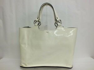 BALLY Bally Tote Bag Enamel Patent Leather White White مقاس A4 متوافق مع حقيبة الأم هي Bally ، حقيبة ، حقيبة