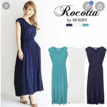 Rocotta by MOERY モエリー 上質レーヨン刺繍ワンピース ホワイト 白 半袖 フレンチスリーブ ノースリーブ ロング マキシ リゾート yshop服_画像1