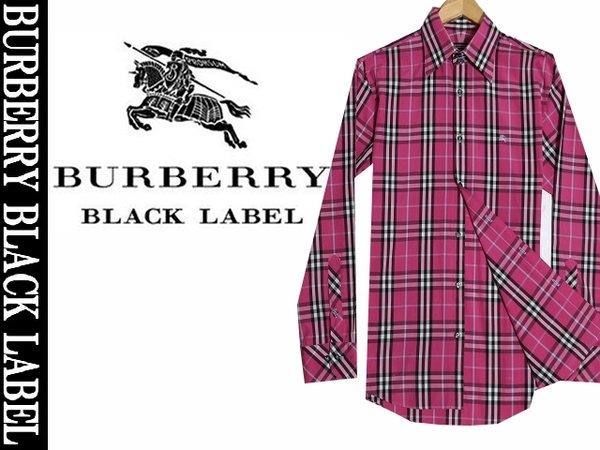 極美品★BURBERRY BLACK LABEL　希少ピンクフルチェックシャツ　サイズ３