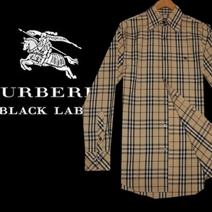 極美品★BURBERRY BLACK LABEL　フルチェックシャツ　サイズ３