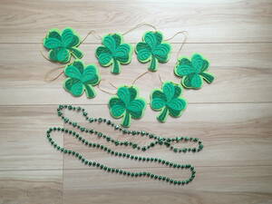 [ unused ]St.Patrick's Day cent Patrick te- decoration Shamrock green Galland necklace shamrock garland*