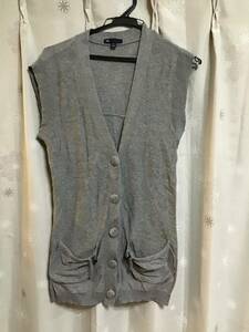 【Gap/ギャップ】レディース ニットベスト★XS/S★ノースリーブカーディガン★グレー★USED