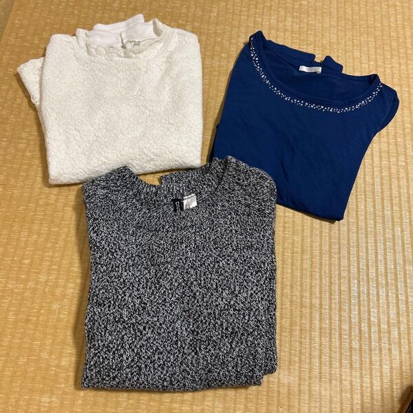 CINEMA CLUB 、H&M ニットセーターと長袖カットソー計3枚セット