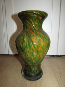 （陶器店・蔵出し）（レトロな未使用ＯＳＡＫＡ　ＫＡＭＥＩＧＬＡＳＳ被着せ色ガラス花瓶）貴重珍品・昭和レトロ