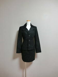 Pinky&Dianne Pinky & Diane tweed 3. skirt setup suit black 38