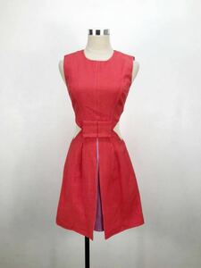 美品　BCBG MAXAZRIA マックスアズリア　レディース　レッド　リボン　変形　ワンピース　ドレス　2表記