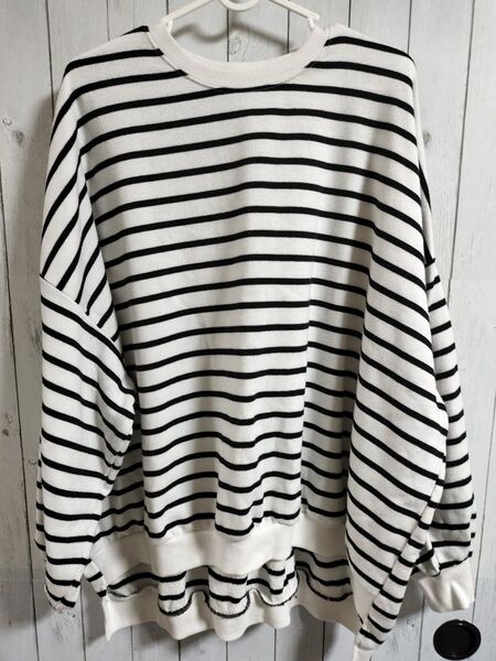 ボーダー 長袖 トップス M トレーナー coca