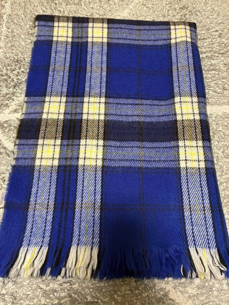 Mila Owen ミラオーウェン　チェック柄ストール　Fサイズ　ブルー系