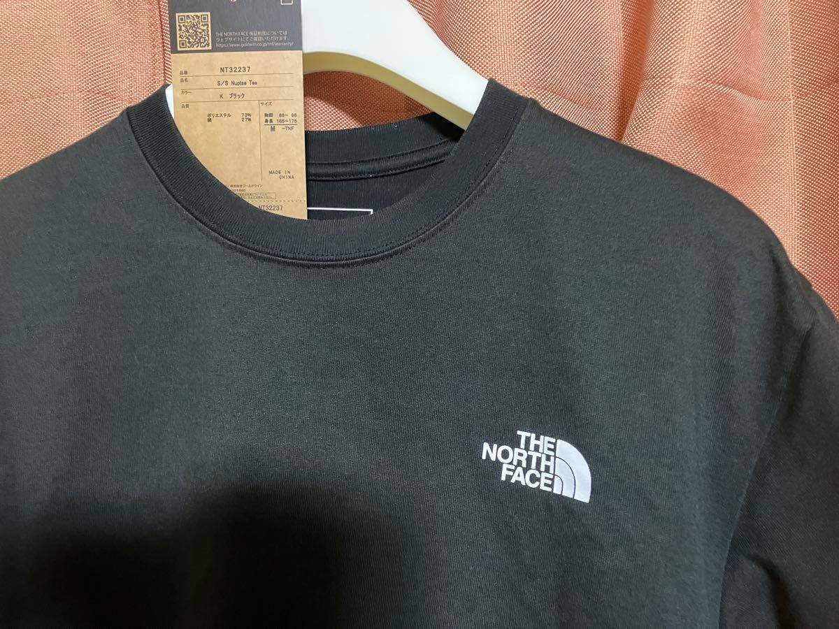 【美品】タグ有り☆ノースフェイス THE FACE NORTH 半袖 Tシャツ Mサイズ 黒 ブラック ヌプシ☆綺麗☆