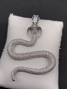  high quality!BIG! King Cobra . Sune -k Brin Brin necklace silver 