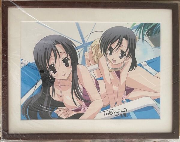 【額付き】岡嶋妙 直筆サイン入り額装複製原画 桂言葉 桂心 スクールデイズ ごとうじゅんじ オーバーフロー