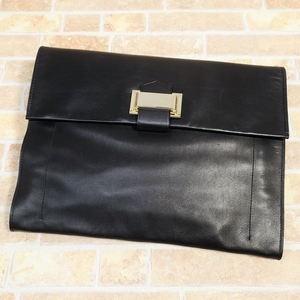  beautiful goods Lead k sea otter f leather clutch bag document case black A4OK REED KRAKOFF