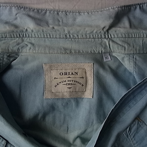 ORIAN DENIM DIVISION オリアン デニム ディビジョン ダンガリー素材 ブリーチ ユーズド加工 ウエスタンシャツ サイズ XS の画像7