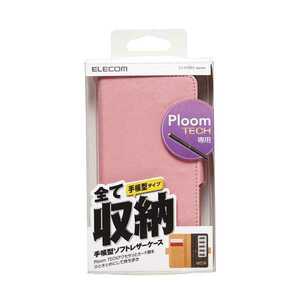 エレコム Ploom TECH用 手帳型ソフトレザーケース ライトピンク プルームテック