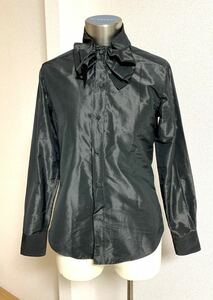 scye rhinoceros collar frill polyester long sleeve shirt 38 made in Japan 