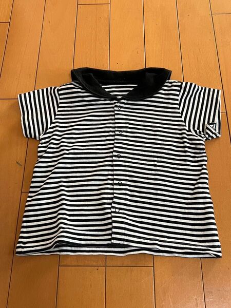 コムサ ボーダー柄半袖ポロシャツ 80サイズ ベビー 白黒