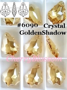 #6090*2 bead * crystal Golden Shadow ( crystal GSHA)*ba lock * deco * prompt decision * hand made accessory .!* Swarovski *16×11mm