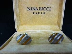 ◎№1485◎■USED並品■ニナリッチ【NINA RICCI】【シルバー・ゴールド】■カフス♪